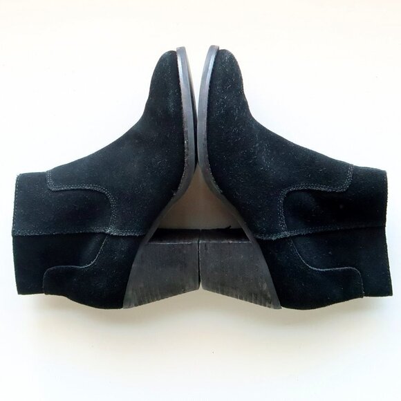 Seychelles Black Suede Leather Round Toe Block Heel Ankle Boots / Booties 7.5 - Picture 10 of 16